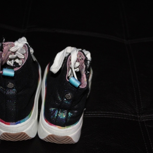 NYC MADDEN KIDS SIZE 13 STACKED HIGH TOP GLITTER SHOES - Picture 3 of 5